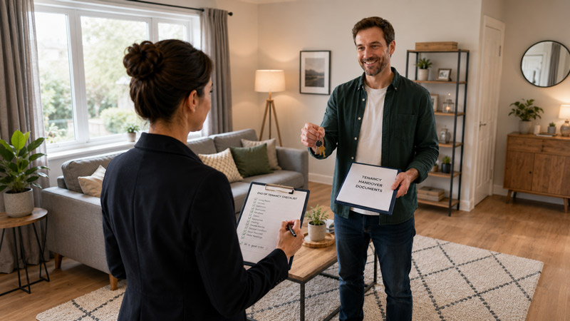 tentant-and-checklist-with-landlord landlord completing checklist with tenant